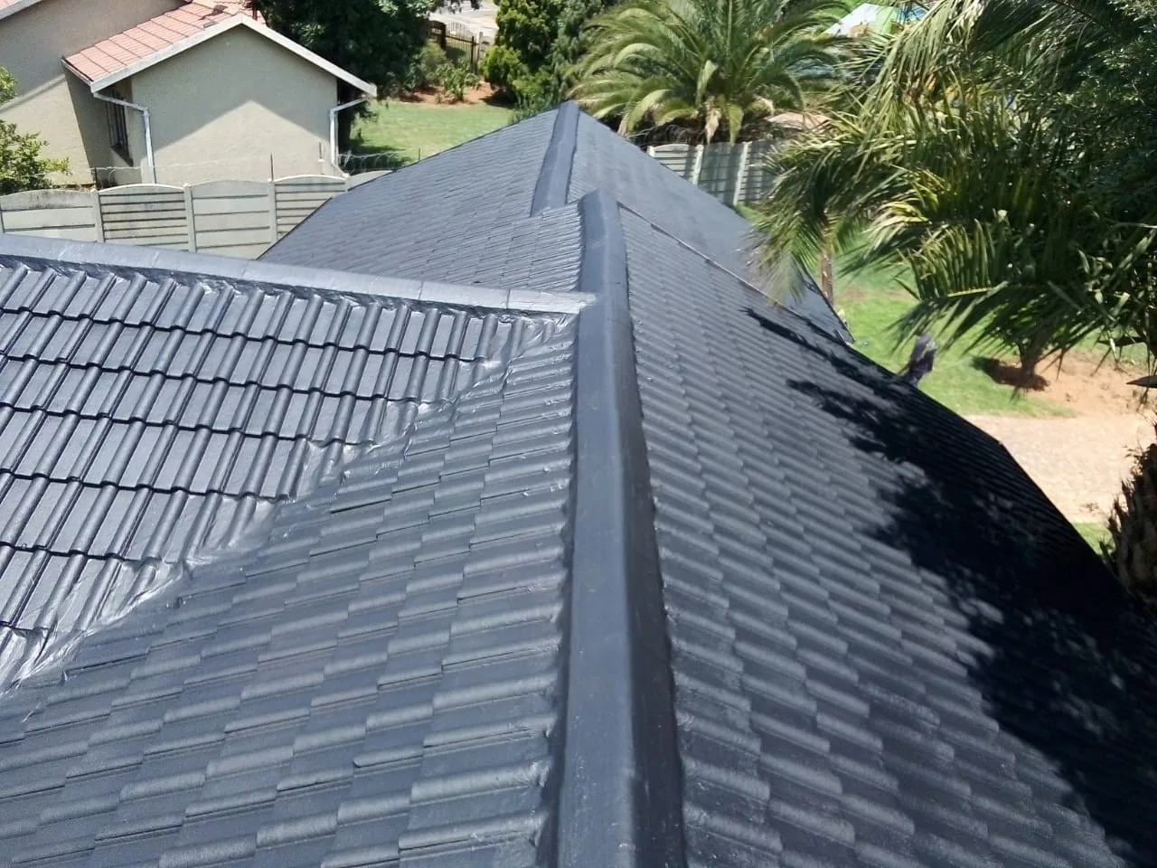 Tile roof waterproofing and ridge sealing completed by Drytek in Bedfordview