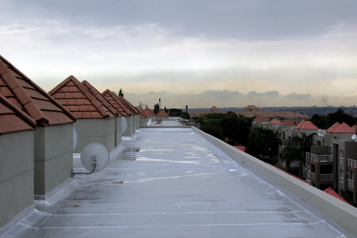 Flat roof revival treatment and waterproofing maintenance completed by Drytek in Edenvale